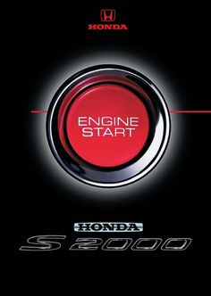 the engine start button for honda is shown in this advertisement, which features an image of a red circle