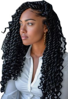 Loose Hair Crochet Styles, Crotchet Hairstyles Black Women Locs, Black Women Braided Hairstyles, Curly Braid, Braided Buns, Braided Hairstyles For Black Women Cornrows, Crochet Box Braids, Faux Locs Hairstyles, Crochet Braid Styles