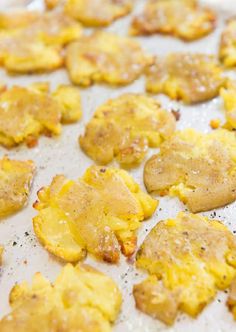 some food that is laying out on a pan and ready to be cooked in the oven