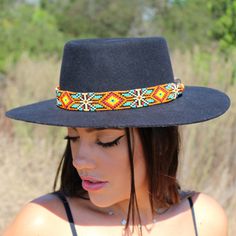 Price includes a Brigitte Sambboho hat & a Maui hatband. Save 10% with this bundle. Select hat size. Hatband is one size fits all. Hatband is removable. Hatband in the bundle is made to order: average delivery time for made to order item is 20 business days. The fanciest hat you will ever wear. Sambboho's Brigitte black hat is a dipped crown boater design with a custom trimmed genuine velvet black band. A structured and stiff short-brimmed boater style. Use to make an impression! Dipped crow Summer Felt Hat With Adjustable Flat Brim, Adjustable Flat Brim Felt Hat For Summer, Summer Adjustable Felt Hat With Flat Brim, Adjustable Brimmed Felt Hat For Summer, Bohemian Mini Hat With Curved Brim For Beach, Flat Brim Felt Hat For Vacation, Adjustable Summer Felt Hat For Country Events, Adjustable Felt Hat For Summer Country Events, Adjustable Felt Hat For Country Summer Events