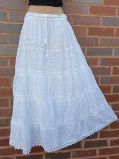 White Cotton Skirt, Lace Maxi Skirt, Maxi Skirts Summer, Tie Dye Maxi Skirt, Quirky Style, Cotton Maxi Skirts, Maxi Lace Skirt, White Maxi Skirts, Maxi Skirt Boho