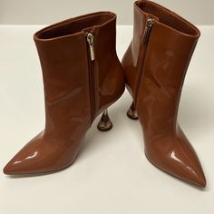 Nwt Gianni Bini Brown Patton Leather Ankle Boots Excellent Condition Size 7. Brown Heeled Boots, Buckle Booties, Womens Combat Boots, Mid Boots, Gianni Bini Shoes, Black Heel Boots, Lace Up Booties, Gianni Bini, Suede Ankle Boots