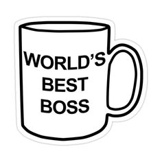 a black and white sticker with the words world's best boss on it