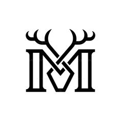 the letter m with antlers on it