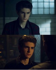 the twilight saga movie scene with two different scenes, one is looking at the other