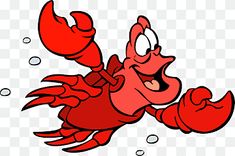 a cartoon lobster is swimming in the water