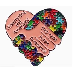 two heart shaped puzzle pieces with the words amazing, amazing and helping help us always