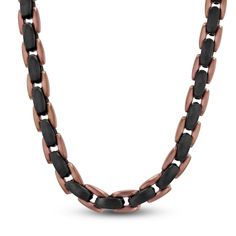 A sleek satin finish and two-tone links give this chain necklace an unforgettable look. Brown and black ion-plated stainless steel 24 inches with lobster clasp Jewelry Style Guide, Multi Necklace, Diamond Fashion Jewelry, Jewelry Staples, Bold Necklace, Jared The Galleria Of Jewelry, Peoples Jewellers, Necklace Chain Lengths, Jewelry Rings Diamond