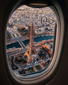 an aerial view of the eiffel tower in paris