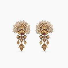 Lena Statement Antique Earrings Indian Jewelry Traditional, Jewelry Traditional, Indian Jewellery Design, Earring Designs, Indian Jewelry Sets, Bridal Gold Jewellery Designs, Custom Earrings, Bridal Gold Jewellery, Kundan Jewellery