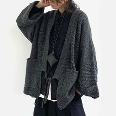 Japanese Knit Kapital Noragi Kimono Sweater Loose Cardigan Vintage Style Kimono Jacket - Etsy Casual Cotton Winter Kimono, Casual Winter Cotton Kimono, Casual Oversized Knit Sweater Coat, Casual Gray One-size Cardigan, Casual V-neck Fall Kimono, Oversized Knit Casual Cardigan, Gray Oversized Open Front Cardigan, Casual One-size Knit Sweater Coat, Casual One Size Knit Sweater Coat