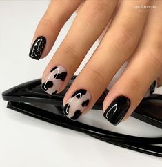 Cow Nail Art Designs, Neutral Cow Print Nails, Nails Cow Design, Cow Print Accent Nails, Easy Cow Print Nails, Cow Gel Nails, Cow Print Nail Art, Cute Cow Nails, Nails Cow Print