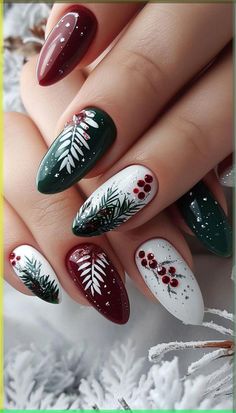 Festive Nails, Festive Nail Art, Pink Ombre Nails, Christmas Nail Art Designs