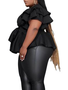 Material:95% Polyester & Spandex. Features:Stretchy. v-neck. short sleeve. solid color. ruffle. bow tie. elegant. plus size. shirt tops.Style: Casual Plus Size Tshirt, Wine Rose, Elegant Plus Size, Bodycon Tops, Plus Size Shirt, Tops Style, Ruffle Sleeve Blouse, Custom Size Dresses, Rose Blue