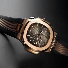 Strap for Patek Philippe Nautilus 5712 - GoldMatic™ | Rubber B Patek Phillipe Watch, Patek Nautilus, Patek Philippe Nautilus 4700, Patek Philippe Rubber Strap, Panerai Straps, Patek Philippe Aquanaut 5167, Swiss Luxury, Patek Philippe Aquanaut, Swiss Luxury Watches