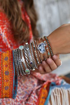 "Boho Wrap Bracelet, 5X Druzy Bracelet: Incredible mix of gemstones and metal featuring a genuine geode druzy, sparkling in grays and hints of browns with bronze faceted beads and silver tone accents that catch the light. An Earthy mix of round jasper beads in shades of river red, and blended black and grays banter with a row of square aqua terra jasper. READY TO SHIP in 1-3 business days! Fits wrists 5 3/4\" - 6 1/2\". --- IMPORTANT --- This listing is for ONE 5X Druzy Wrap Bracelet. The photos Silver Resizable Beaded Bracelets For Festivals, Bohemian Silver Hand Wrapped Braided Bracelets, Resizable Silver Beaded Bracelets For Festivals, Bohemian Silver Hand-strung Friendship Bracelets, Bohemian Silver Beaded Bracelets Hand Wrapped, Bohemian Silver Resizable Friendship Bracelets, Hand Wrapped Silver Leather Bohemian Bracelet, Silver Bohemian Friendship Bracelets, Silver Resizable Bohemian Friendship Bracelets