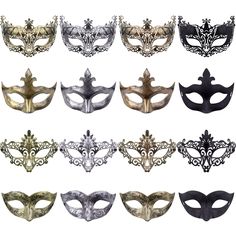 PRICES MAY VARY. Package include - 16 pieces vintage antique venetian party mask in 4 newly designed styles, 4 pieces each in black, gold, silver and copper. Sufficient quantity vintage masquerade masks for your family gatherings and multi-person dance parties Premium material - FEQO vintage masquerade masks are made of strong, durable and lightweight plastic, no extra glue and no discoloration, the masquerade mask can be molded easily to the face contours of the wearers One size fits most - the Masquerade Ball Decorations, Couples Masquerade Masks, Masquerade Party Decorations, Party Face Masks, Masquerade Wedding, Halloween Ball, Masquerade Masks, Ball Party, Venetian Masks