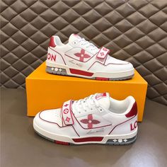 Fashionupstore - LOV Shoes - 967 - fashionupstore1 Louis Vuitton Sneakers, Lv Fashion, Replica Shoes, Luxury Men, Breathable Sneakers, Clothing Websites, Trainer Sneakers, Red Bottoms, Sneaker Brands