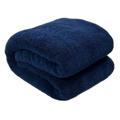 two blue towels folded on top of each other