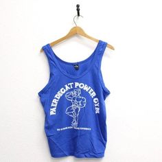 Vintage Paerdegat Power Gym Tank Top Shirt XL Condition: light cracking on graphic Tag reads: Anvil 50% polyester 50% cotton XL (vintage can run small, check measurements in photos) **I like to recommend you compare the measurements listed to the measurements of a shirt you like the fit of to see if it will work** All measurements are taken with the garment flat on the ground. Convo with questions. Gym Tanks, Gym Tank Tops, Tank Top Shirt, Gender Neutral, Top Shirt, Art Collection, Bathing Beauties, Adult Outfits, Tank Top