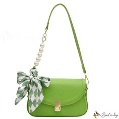 Bird in Bag - Bag female new fashion pearl silk scarf small square bag handbag shoulder crossbody bag Trendy Shoulder Bag With Pearl Handle As Gift, Elegant Summer Crossbody Box Bag, Elegant Crossbody Box Bag For Summer, Elegant Shoulder Box Bag For Summer, Summer Square Bag With Pearl Handle, Summer Square Bags With Pearl Handle, Elegant Spring Baguette Bag With Detachable Strap, Spring Rectangular Bag With Pearl Handle, Square Shoulder Bag With Pearl Handle For Daily Use