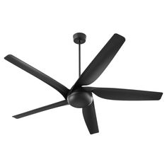 a black ceiling fan on a white background