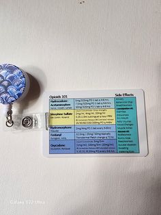 Tool for medical professionals, hospice nursing Badge Buddy - Double sided with common Opioid medications on one side and side effects and dosages on the other. Holes can be punched vertical or horizontal if specificed in order. check out our PPS and Fast scales too! IF NOT SPECIFIED, card will ship without hole punched. Card is similar to a credit card, pvc plastic. Available in single order or multiple for co-workers. Makes a great onboarding gift for new medsurg, orthopedic, oncology palliative care or Hospice nurses. Community Health Nursing Notes, Christmas Gifts For Hospice Nurses, Hospice Nurse Car Organization, Hospice Nurse Christmas Gifts, Nursing Medication Cards, Hospice Nursing, Transdermal Patch, Hospice Nurse, Nursing Badge