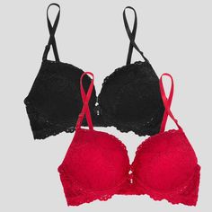 Hey bombshell, this is our most extreme push-up bra. The Smart&Sexy Add 2 Cup Sizes Push-Up Bras are designed with molded push-up padding to add two full cup sizes instantly! Double bump technology lifts you upward and inward adding volume and cleavage to your silhouette. This bra sculpts and highlights your new-found cleavage with its sexy plunge neckline, perfect under your favorite low-cut tops. 2 pack includes two extreme push-up bras. Adds 2 cup sizes instantly! This bombshell bra with mold Cheap Multicolor Push-up Bra, Summer Push-up Bra At Affordable Price, Luxury Low-cut Bra For Party, Luxury Partially Lined Push-up Bra, Extreme Pushup Bra, Cheap Push-up Intimates With Straps, Push Up Bras For Dresses, Cheap Black Low-cut Bra, Low Cut Top