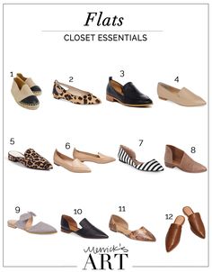 Types Of Flats Shoes For Women, Flats For The Office, Comfy Flats For Work, Basic Flats For Women, Casual Work Outfits Flat Shoes, Flat Work Shoes Women Outfit, Stylish Flats For Women Classy, Footwear Essentials Women, 2023 Flat Shoes