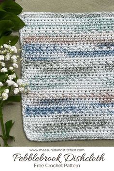 Bring a touch of rustic charm to your kitchen with this fun and stylish Pebblebrook Dishcloth! It's an easy crochet pattern that's perfect for adding handmade touches to your farmhouse kitchen decor. You can't resist this delightful design; grab the free pattern on the blog today! Cotton Washcloth Crochet Free Pattern, Crochet Dish Cloths Easy, Easy Dishcloth Crochet Pattern, Free Crochet Patterns For Dishcloths, Crochet Dishtowel Free Pattern, Free Washcloth Crochet Patterns, Free Crochet Washcloth Pattern, Rustic Crochet Patterns, Crocheted Dishcloth Patterns