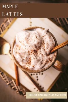 A maple latte with whipped cream. Whipped Cream Coffee, Maple Latte Recipe, Maple Latte, Cinnamon Whipped Cream, Steamed Milk, Coffee Treats, Milk Syrup, Cinnamon Coffee