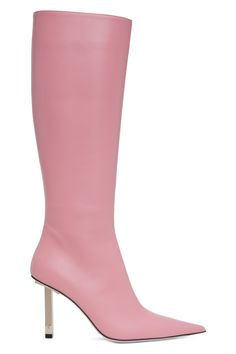 ioannes: Pink Tresor Pointed Boots | SSENSE Elegant Pink Heeled Boots With Round Toe, Chic Pink Heeled Boots With Pointed Toe, Chic Pink Pointed Toe Boots, Elegant Pink Fitted Heeled Boots, Chic Pink Heeled Boots For Formal Occasions, Chic Knee-high Pink Boots, Formal Pink Pointed Toe Heeled Boots, Chic Pink Knee-high Boots, Chic Pink Knee-high Heeled Boots