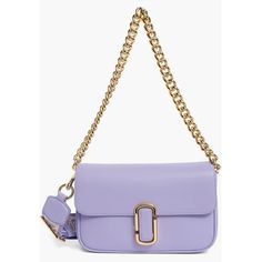 Gleaming Hardware And A Luxe Leather Finish Distinguish A Trendsetting Shoulder Bag Fashioned With A Detachable Webbing Strap For Versatile Carrying Options. Structured Silhouette With Flat Base For Stability Lined Leather With Polyurethane Coating Purple Leather Shoulder Bag With Chain Strap, Luxury Purple Shoulder Bag With Chain Strap, Purple Rectangular Shoulder Bag With Gold-tone Hardware, Purple Crossbody Shoulder Bag With Branded Hardware, Chic Purple Bags With Branded Hardware, Purple Shoulder Bag With Gold-tone Hardware For Shopping, American Fashion Designers, Leather Finish, Webbing Strap