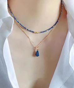 https://gemiglitz.com/products/fashion-klein-blue-sterling-silver-overgild-bluestone-beading-two-piece-set-pendant-necklace?ref=qkqcvsec #fashion #sterlingsilver #fashionista #style #bluestone #necklace #jewelry #accessories #trendy Daily Hairstyles, Klein Blue, Dress Jewelry, Bead Jewellery, Boho Stil, Trendy Fashion Women, Two Piece Set, Diy Necklace, Two Piece Sets