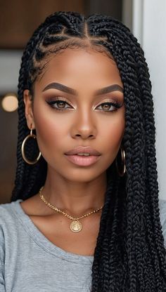 Straight Braids, Braiding Styles, Styles Braids, Graduation Makeup, Chic Makeup, Beautiful Braids, Inner Goddess, Penteado Cabelo Curto, Cornrow Hairstyles