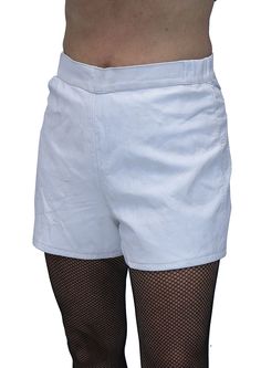 White Leather Bootie Shorts #SH11038W White Leather Shorts, High Waisted Leather Shorts, Bootie Shorts, Leather Travel Bag, Leather Skin, Leather Shirt, Leather Vest, Leather Collar, Leather Shorts