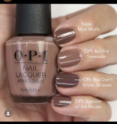 Fall Nail Colors 2023 Pedicure, Brown Nails Opi Gel, Opi Fall Brown Colors, Light Brown Opi Nail Polish, Brown Opi Colors, Brown Nail Colors Opi, Opi You Dont Know Jacques Gel, Opi Sns Powder Colors Fall, Opi Fall Colors Dip