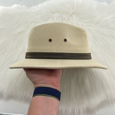 Stetson Traveller Cotton Hat - Khaki Size: Large Brand New With Tags And No Flaws To Be Noted. Item In Photo Will Be The One You Receive. Smoke Free. Ships Next Business Day. Stetson Fedora, Mens Fedora Hat, Homburg Hat, Black Fedora Hat, Tweed Hat, Straw Boater Hat, Straw Boater, Mens Fedora, Black Fedora