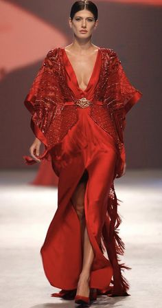 Luxury Red Formal Kaftan, Red Dress Runway 90s, Elegant Red V-neck Kaftan, Elie Saab Red Dresses, Georges Hobeika Red Dress, Bridal Couture, Red Color, Game Of Thrones Characters, Cover Up