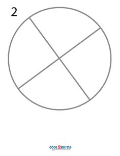 a circle with two intersecting lines in the middle and one at the bottom, on a white background