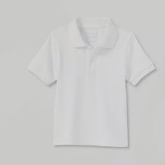 Refresh Your Toddler's Uniform Tops With This Short-Sleeve Interlock Uniform Polo Shirt From Cat & Jack. This Short-Sleeve Polo T-Shirt In A Solid White Color Makes A Versatile Addition To Their School Wardrobe. Fashioned In A Regular Fit With A Length Below The Waist, It Features A Collared Neckline And A Two-Button Placket For A Classic Look. The Soft, Smooth Interlock Material Keeps Them Comfortable All Day. Help Them Coordinate It With Various Uniform Bottoms And Layering Pieces For Easy Sty White Collar Shirt, School Uniform Kids, Collard Shirt, Grey Shirt Dress, Polo Shirt Colors, Grey Polo Shirt, White Collared Shirt, White Polo Shirt, Uniform Shirts