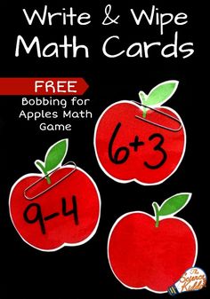 an apple themed math game for kids