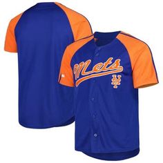 Ensure your New York Mets game day look stands out amongst the rest with this Stitches Fashion jersey. The classic button-down design helps the New York Mets graphics pop, ensuring an elevated and sporty style in every wear. The polyester fabric gives it a lightweight feel while the roomy raglan sleeves facilitate better arm movement. Machine wash, tumble dry low Full-button front Material: 100% Polyester Brand: Stitches Fashion Jersey Crew neck Imported Embroidered twill applique Raglan sleeves Mets Game, Football Game Outfit, Popular Sports, Team Shirts, Gaming Clothes, New York Mets, Sporty Style, Game Day, Raglan Sleeve