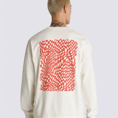 Layer up for your outdoor excursions or just dress for your active lifestyle in the MTE Warp Check Long Sleeve T-shirt, a comfortable long sleeve garment dyed T-shirt made of breathable organic cotton, with a new printed art take on the iconic Vans® checkerboard print. 100% Organic Cotton fabric Garment dye Printed art Loose fit | Vans MTE Logo Warp Check Loose Long Sleeve T-Shirt Men's Small Urban Relaxed Fit Top For Outdoor Activities, Long Sleeve Graphic Tee For Outdoor, Urban Cotton Tops For Outdoor Activities, Long Sleeve Cotton Sweatshirt For Outdoor Activities, Cotton Long Sleeve Sweatshirt For Outdoor Activities, Vans White Relaxed Fit Tops, Outdoor Long Sleeve Cotton T-shirt, Long Sleeve Sweatshirt With Screen Print For Outdoor, Outdoor Long Sleeve Sweatshirt With Screen Print