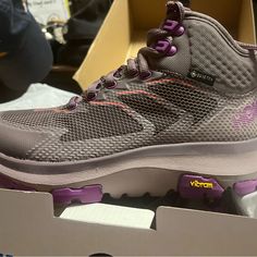 Reposhing This Item I Purchased From @Southernapricot. Loved Them! But Unfortunately They Are Too Big For Me :( In Brand New Condition Still! Low-top Hiking Boots For Walking, Hoka Hiking Boots, Purple Hoka, Shoes Hoka, Hoka Shoes, Lace Up Boots, Color Purple, Hiking Boots, Shoe Laces