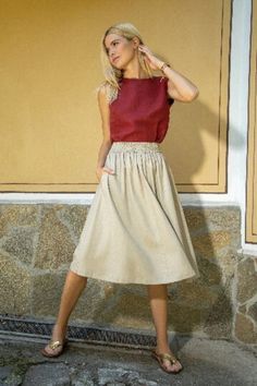 This midi skirt has pleats a-plenty, making it full and floaty. It's crafted from pure linen, which is lightweight and breathable so it feels comfortable on even the warmest of days. With concealed pockets in the side seam, its lines stay smooth and it's practical enough for everyday wear. Who knew elegance could be so easy? 100% linen Machine washable Elasticated waistband Sits at natural waist Length finishes below the knee Concealed side pockets Unlined Skirt length: 72cm (28.5in) Model heigh Linen Skirt, Skirts With Pockets, Pure Linen, Skirt Length, Elastic Waist, Madrid, Midi Skirt, Everyday Wear, Womens Skirt