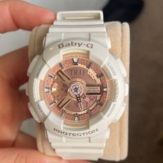 White And Rose Gold. Minimal Wear. Many More Features Not Listed Baby G Watch Woman, G Shock Watches Women, Baby G Watch, Baby G Shock Watches, G Shock White, G Shock Watch, Baby G Shock, G Shock Watches, Baby G