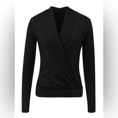 A Long Sleeve Unique Blouse. Material: Polyester. Feature: Eco-Friendly And Breathable. Black Stretch Top For Office Wear, Versatile Black Tops For Business Casual, Black Tops For Office Wear, Chic Black Top For Business Casual, Versatile Fitted Tops For Office Wear, Back At Work, Autumn Outwear, Fancy Shirt, Party Blouse