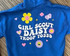 Girl Scout Troop Shirts, Decals For Shirts, Girl Scout Promise, Girl Scout Shirts, Mission Viejo California, Daisy Sweatshirt, Bubble Bee, Library Tote Bag, Daisy Troop