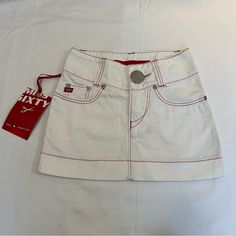 Reposhing This Item I Purchased From @Rstafford25. Loved It, But Ready To Rotate For Something New. Questions? Leave A Comment Below! White Fitted Y2k Skort, White Fitted Y2k Skirt, I Want To Live, Miss Sixty, Denim Mini, Denim Mini Skirt, White Cotton, Something New, Pink White